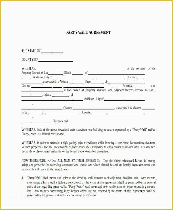 Party Wall Agreement Template Free Of Party Wall Agreement Colorado Party Wall Agreement Colorado