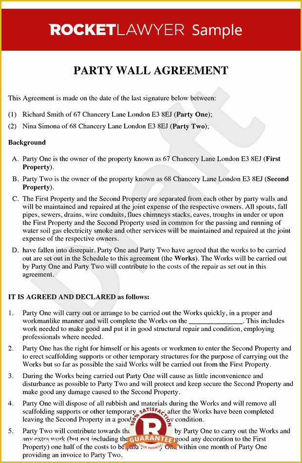 Party Wall Agreement Template Free Of Party Wall Agreement Create A Party Wall Agreement Template