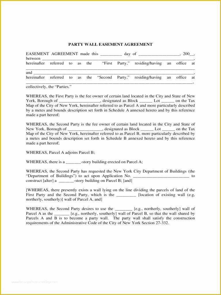 Party Wall Agreement Template Free Of Party Wall Agreement form 3 Free Templates In Pdf Word