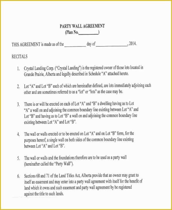 Party Wall Agreement Template Free Of Party Wall Agreement