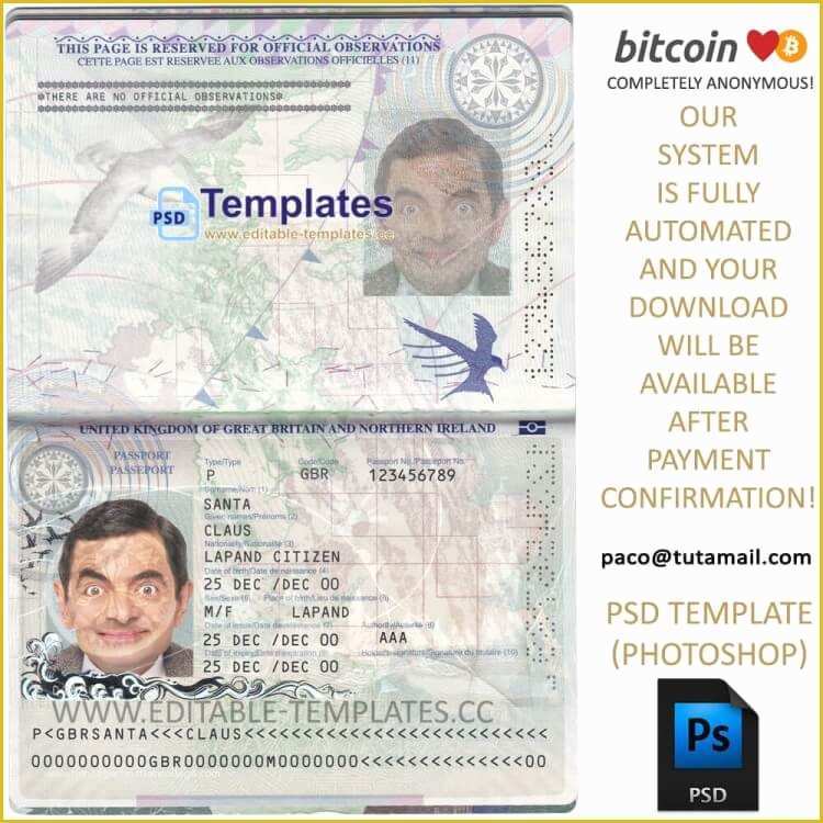 Passport Photo Template Psd Free Download Of Fully Editable Uk Passport Psd Template