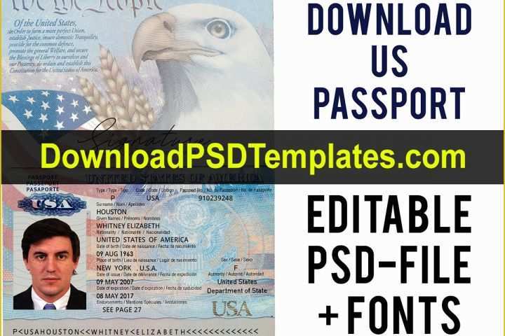 Passport Photo Template Psd Free Download Of Usa Passport Psd Template [download Editable source File]