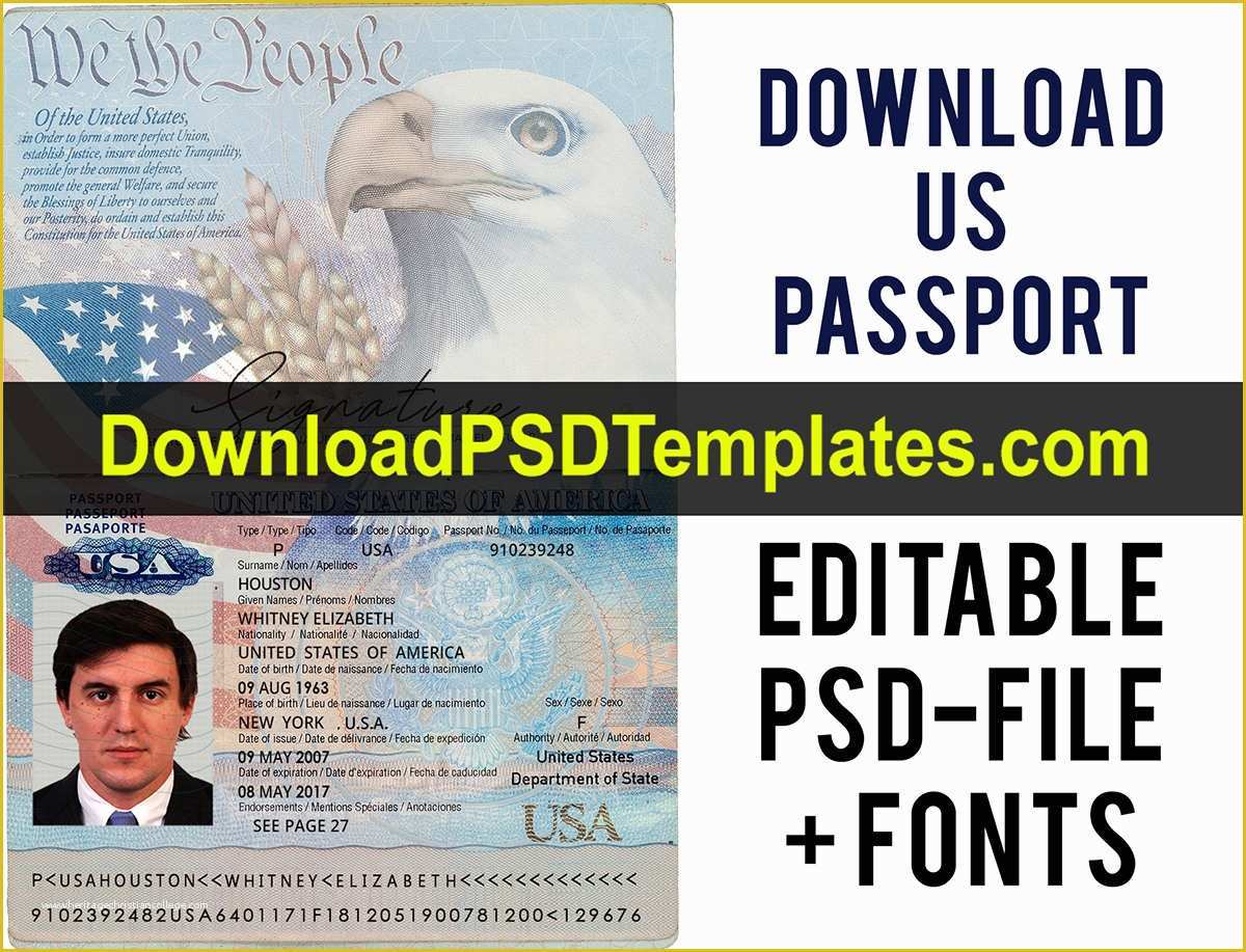 Passport Photo Template Psd Free Download Of Usa Passport Psd Template [download Editable source File]