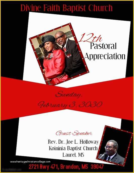 Pastor Anniversary Flyer Free Template Of Pastor Appreciation Template