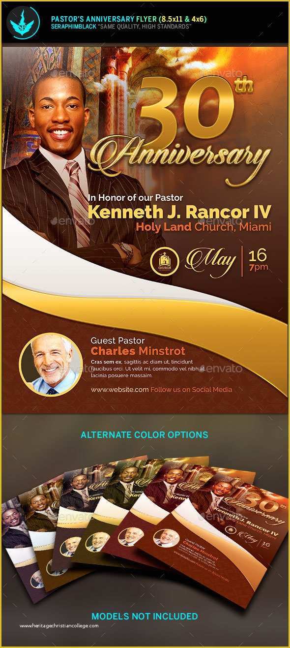 Pastor Anniversary Flyer Free Template Of Pastor S Anniversary Church Flyer Template by