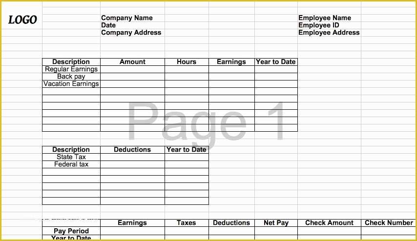 Pay Stub Template Free Of 25 Great Pay Stub Paycheck Stub Templates