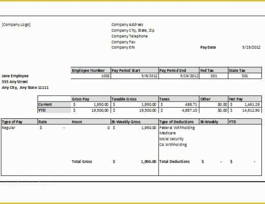 Pay Stub Template Free Of 8 Best Of Free Printable Blank Paycheck Stubs