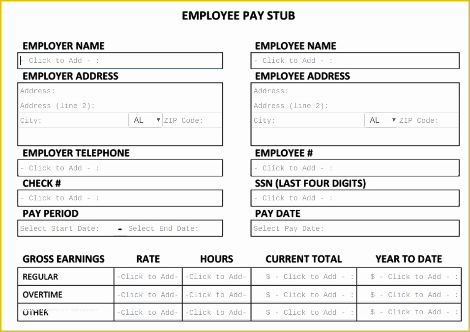 Pay Stub Template Free Of Free Pay Stub Template Tips & What to Include