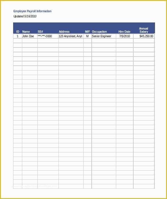 Paycheck Template Free Of 15 Payroll Templates Pdf Word Excel