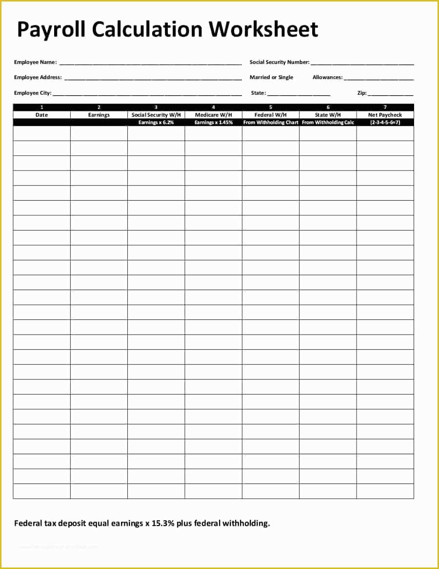 Paycheck Template Free Of 40 Free Payroll Templates &amp; Calculators Template Lab