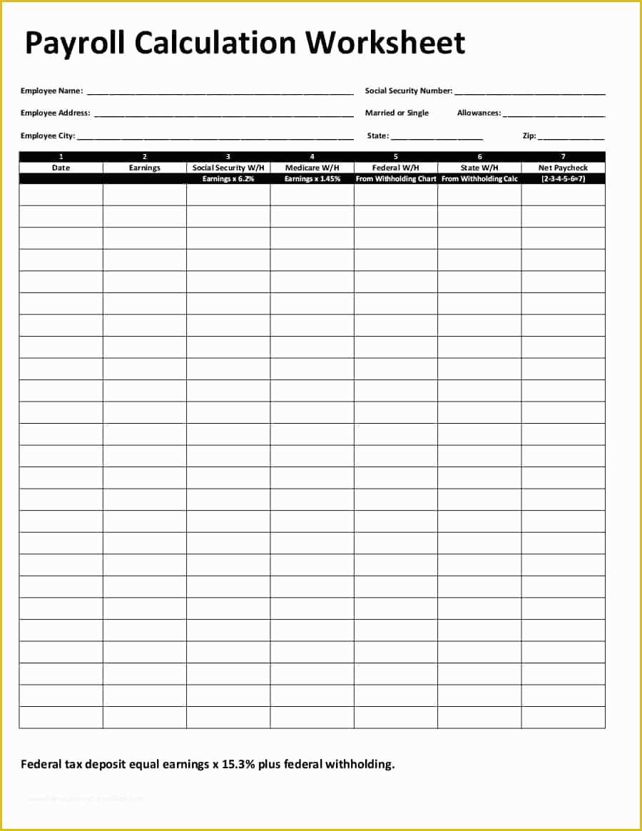 Paycheck Template Free Of 40 Free Payroll Templates & Calculators Template Lab