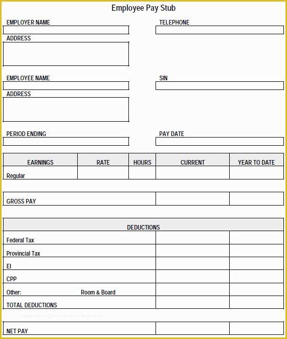 Paycheck Template Free Of Free Pay Stub Template