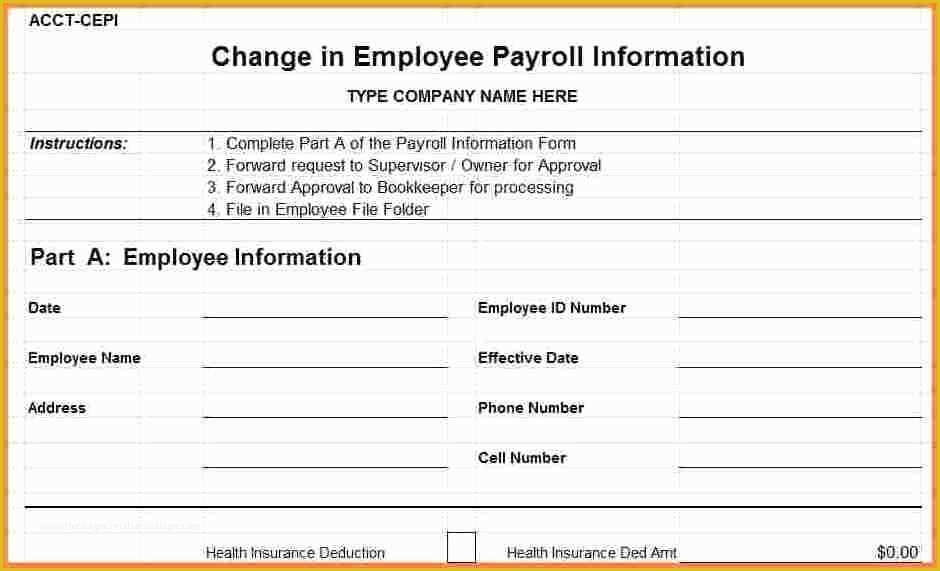 Payroll Check Template Free form Of 8 Employee Payroll form