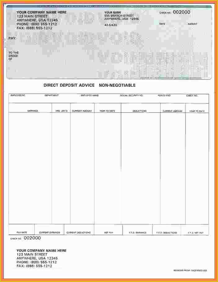 Payroll Check Template Free form Of 8 Payroll Check Template