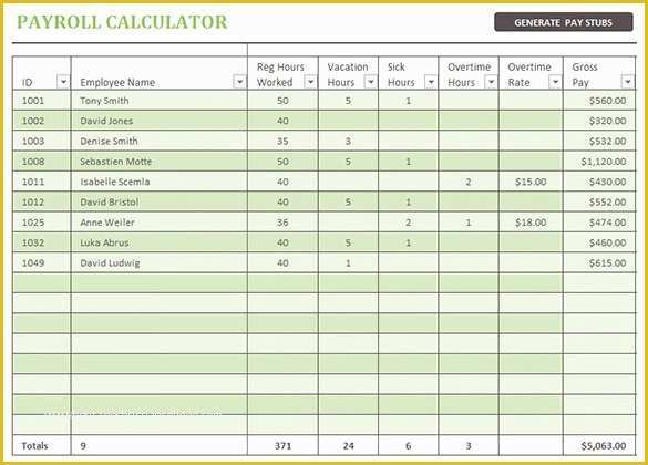 Payroll Template Excel Free Of 15 Payroll Templates Pdf Word Excel