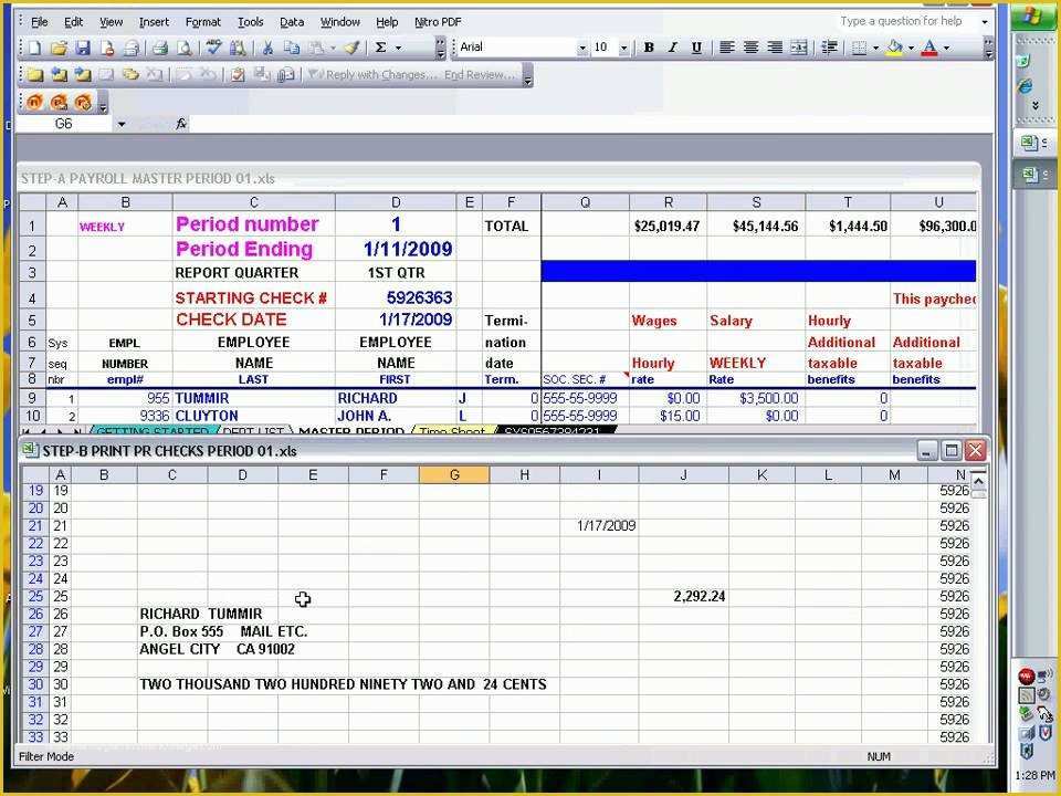 Payroll Template Excel Free Of Payroll Checks Using Excel Ready to Print