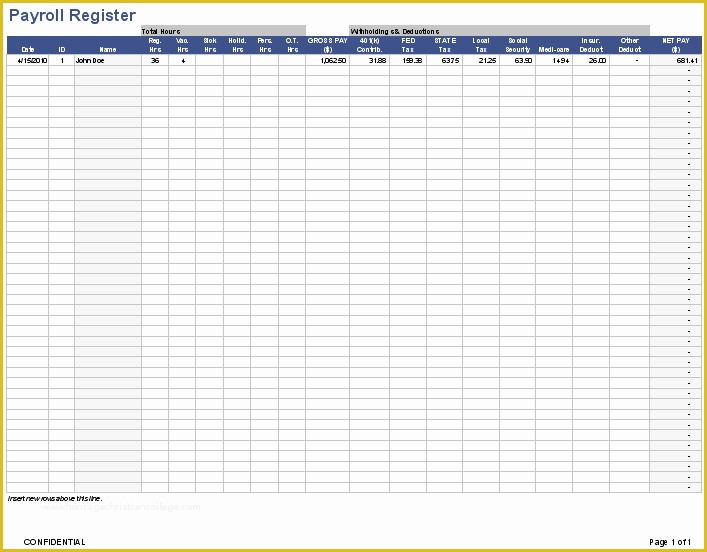 Payroll Template Excel Free Of Payroll Template Free Employee Payroll Template for Excel