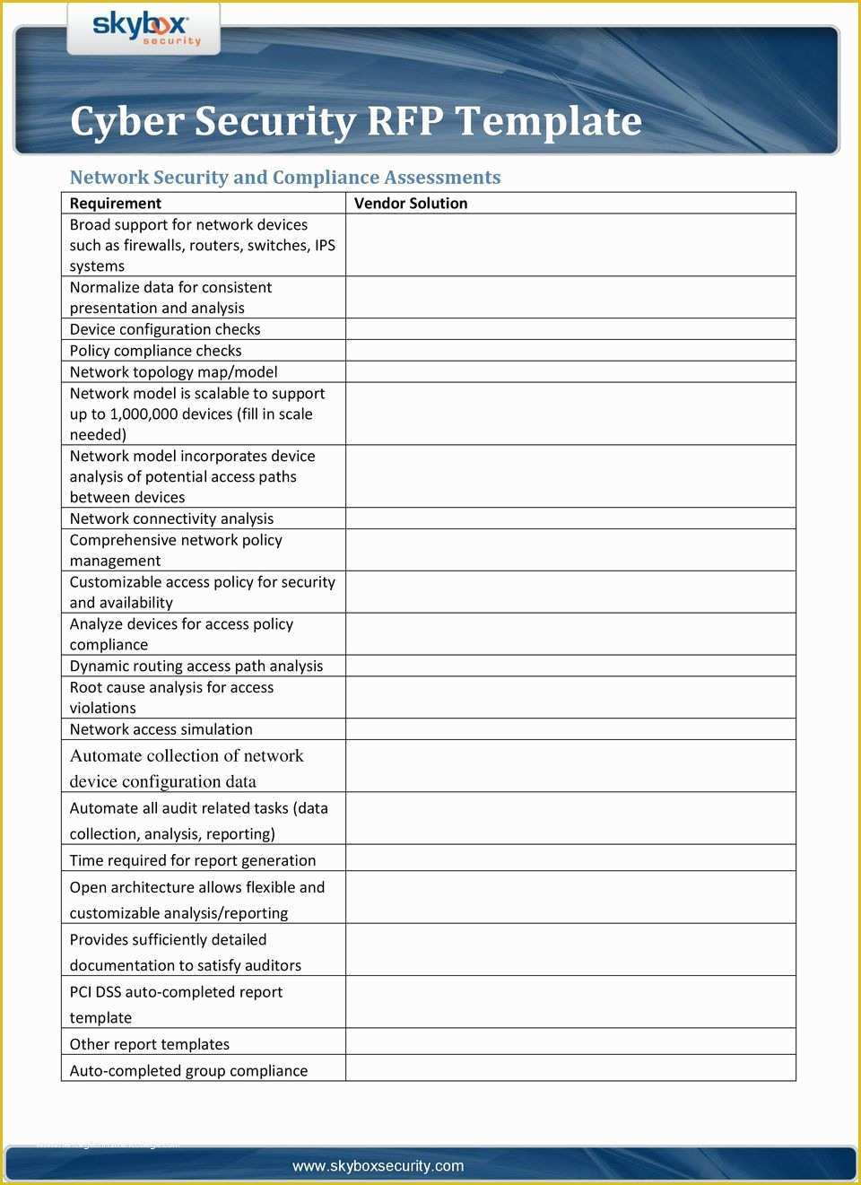 Pci Compliance Policy Templates Free Of Cyber Security Rfp Template Pdf