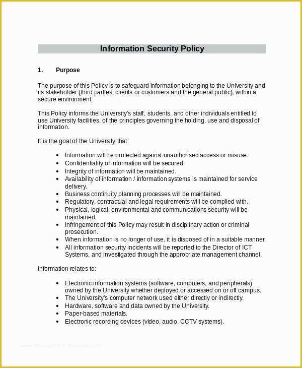 Pci Policy Template Pci Policy Template