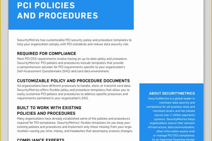 Pci Security Policy Template Free Of Pliance Policies and Procedures to Pin On