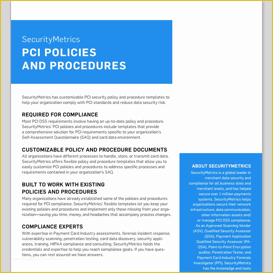 Pci Security Policy Template Free Of Pliance Policies and Procedures to Pin On