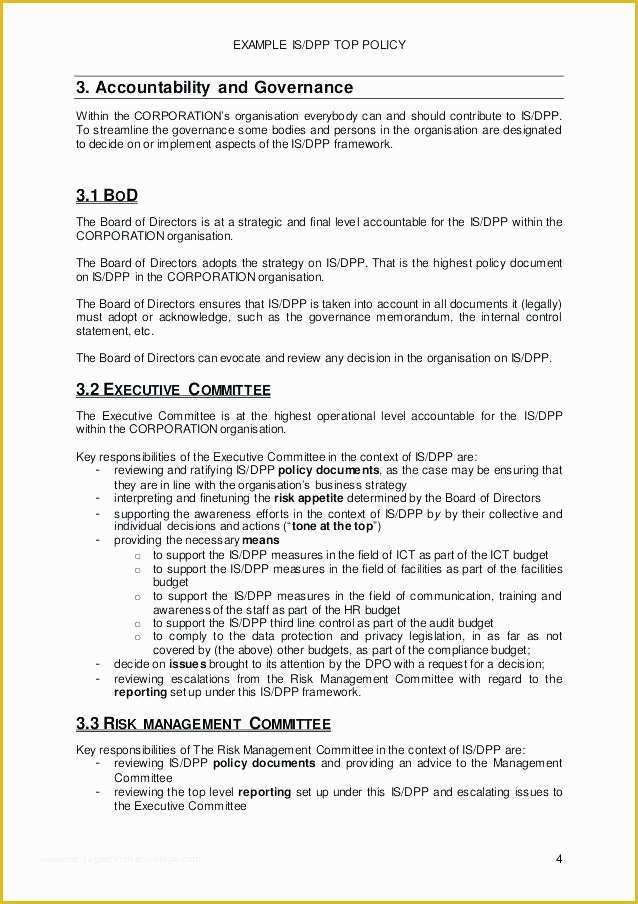 Pci Security Policy Template Free Of Security Policy Template Network Sample It 9 Free