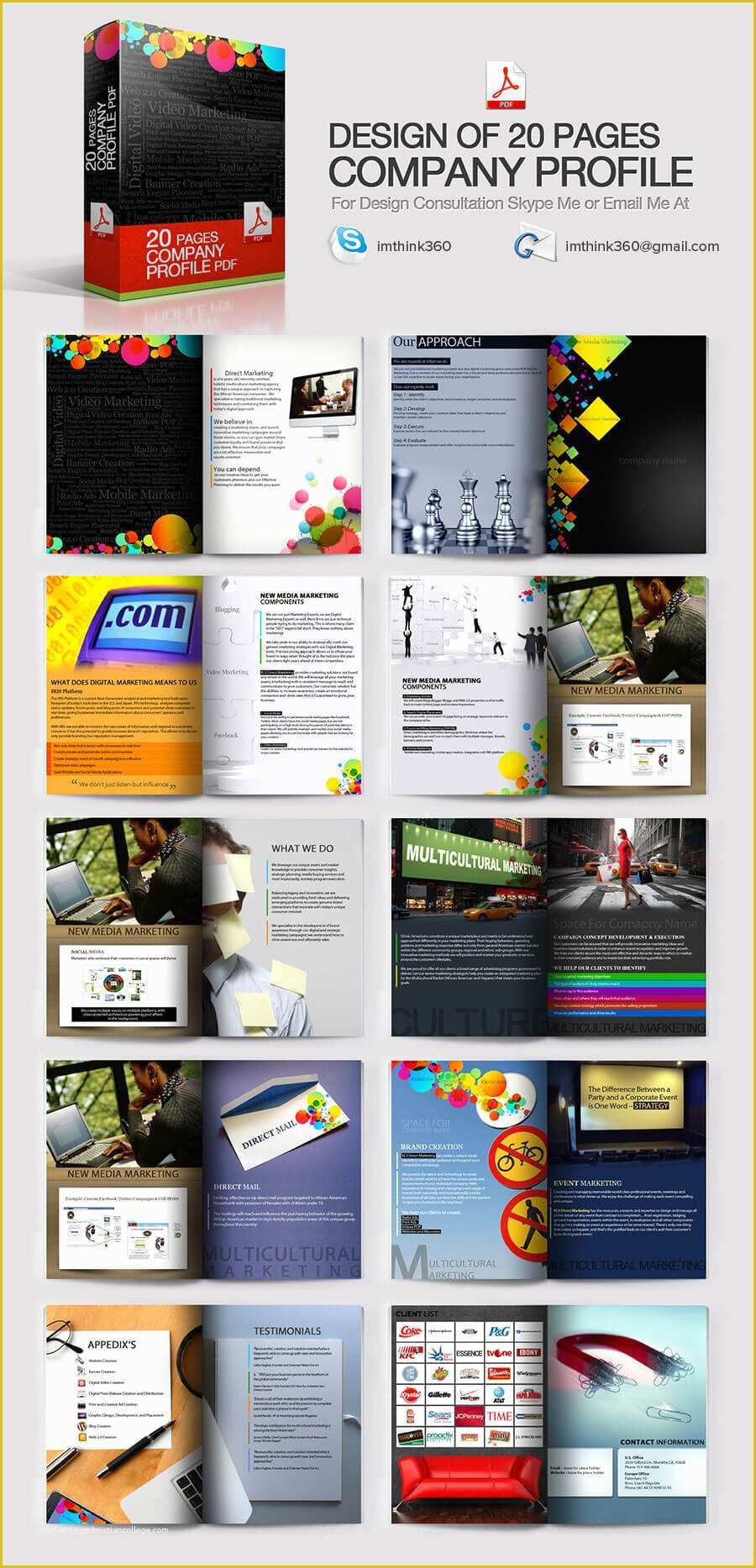 Pdf Design Templates Free Of Creative Pany Profile Design Pdf Think360 Studio