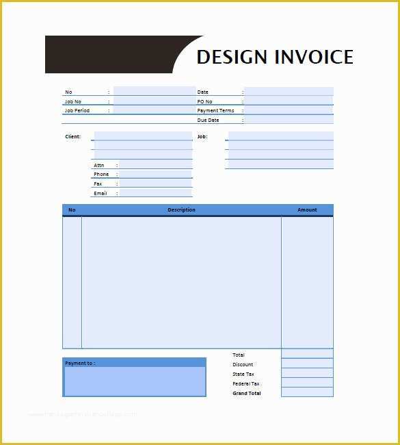 Pdf Design Templates Free Of Graphic Design Invoice Template 13 Free Word Excel