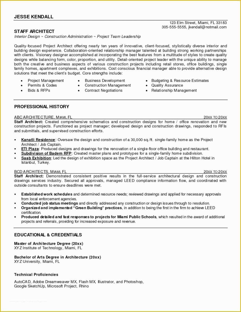 Pdf Resume Template Free Download Of Resume and Template Remarkable Architect Resume Template