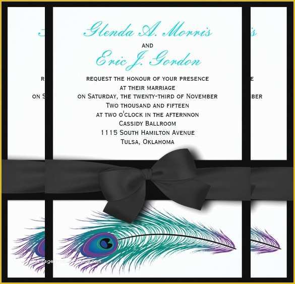 Peacock Invitations Template Free Of 13 Peacock Wedding Invitations Psd Jpg Indesign