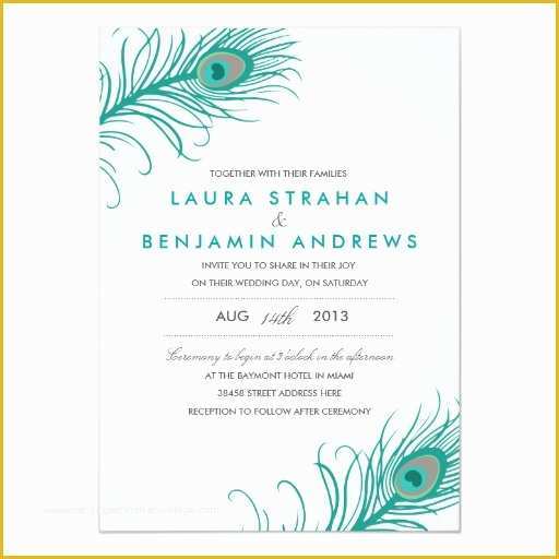 Peacock Invitations Template Free Of Elegant Peacock Wedding Invitation