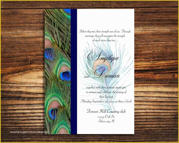 Peacock Invitations Template Free Of Instant Template Peacock Wedding Invitation