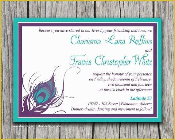 Peacock Invitations Template Free Of Peacock Feather Wedding Invitation Template Diy Wedding