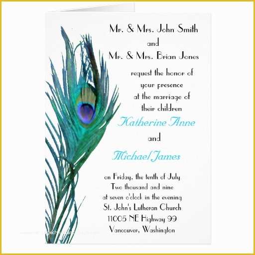 Peacock Invitations Template Free Of Peacock Wedding Invitation Template