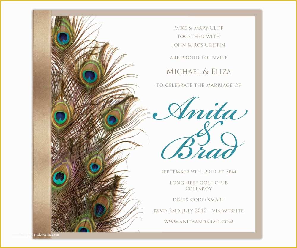 Peacock Invitations Template Free Of Peacockeleganceinvite A Invitation Templates