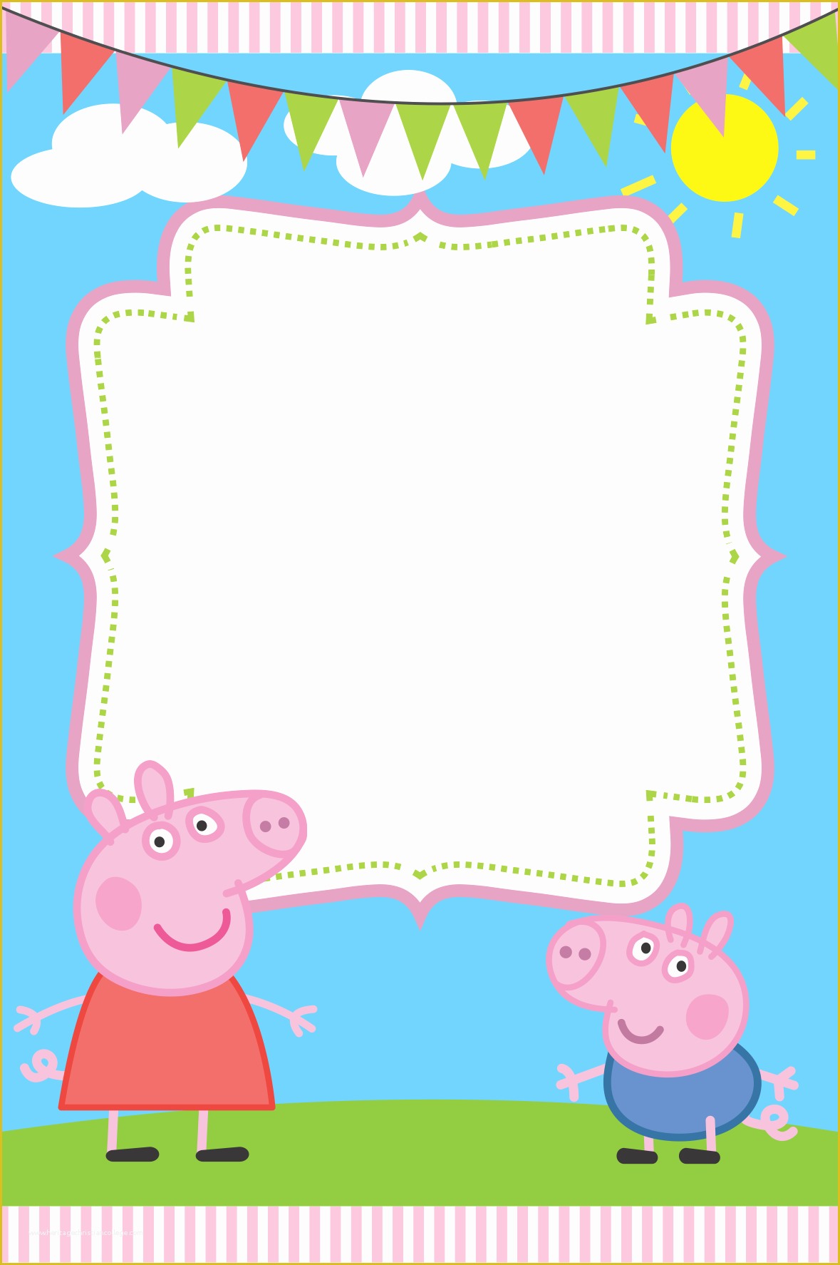 Peppa Pig Birthday Invitation Free Template Of Blank Peppa Pig Invitation