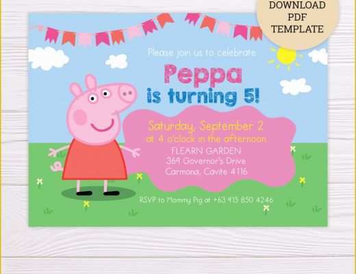 Peppa Pig Birthday Invitation Free Template Of Free Peppa Pig Invitation Template – Flearn Ph