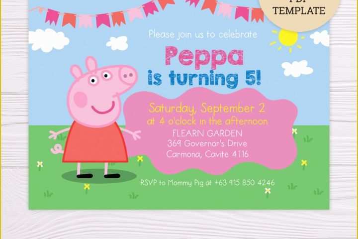 Peppa Pig Birthday Invitation Free Template Of Free Peppa Pig Invitation Template – Flearn Ph