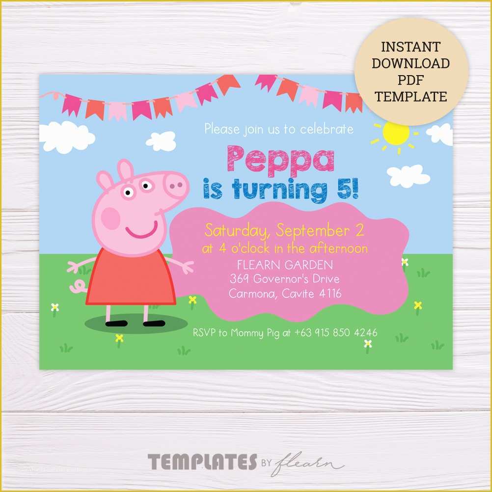 Peppa Pig Birthday Invitation Free Template Of Free Peppa Pig Invitation Template – Flearn Ph