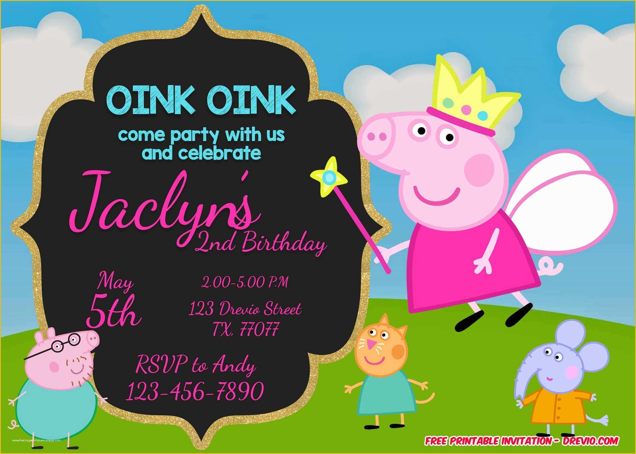 Peppa Pig Birthday Invitation Free Template Of Free Printable Peppa Pig Invitation Template