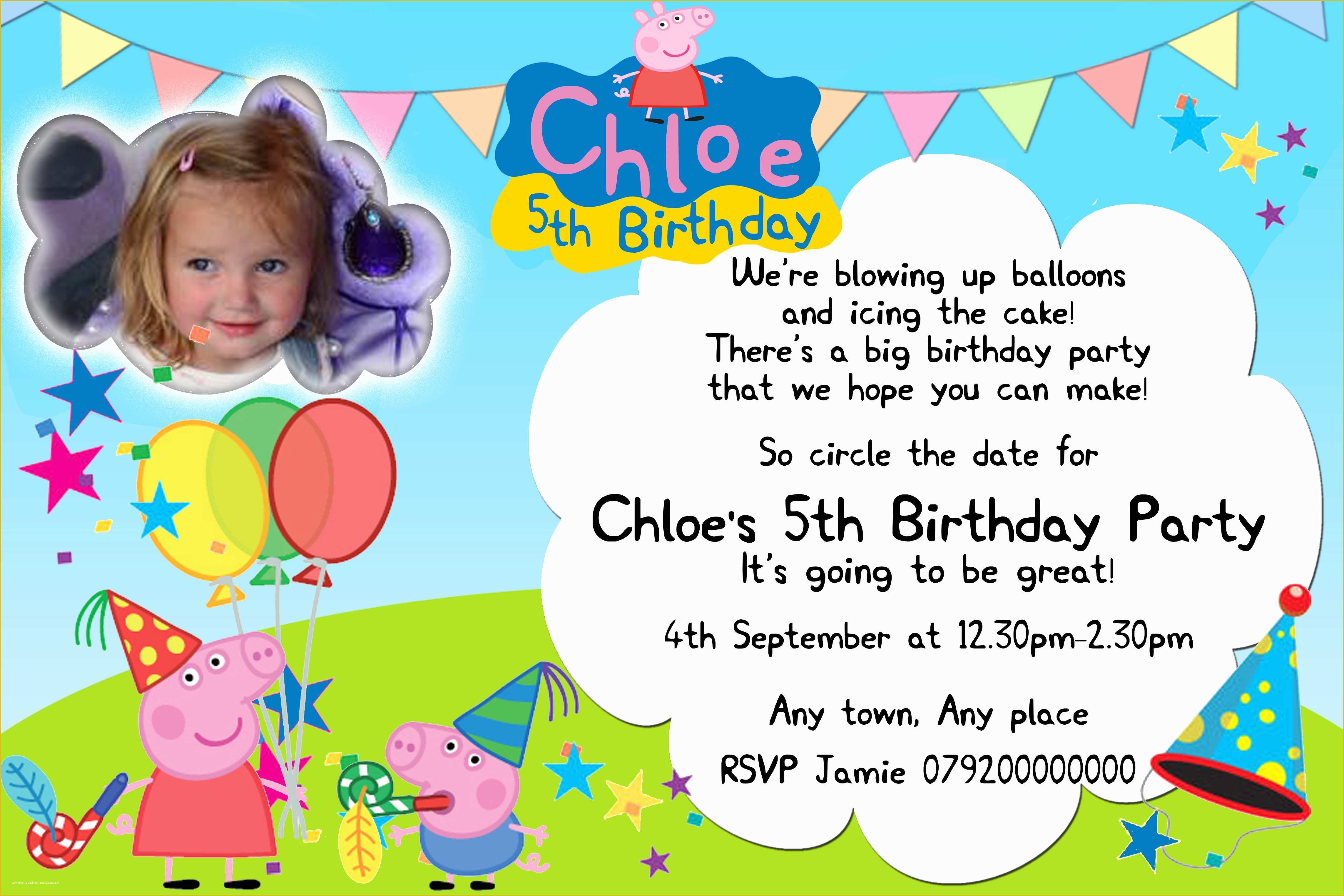 Peppa Pig Birthday Invitation Free Template Of Peppa Pig Birthday Invitations Peppa Pig Birthday