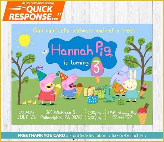 Peppa Pig Birthday Invitation Free Template Of Peppa Pig Ice Cream Invitation Peppa Pig Invitation Peppa