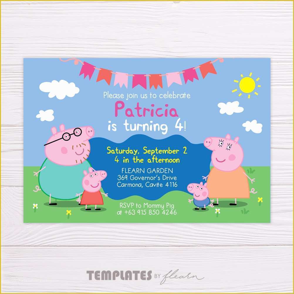 Peppa Pig Birthday Invitation Free Template Of Peppa Pig Invitation – Flearn Ph