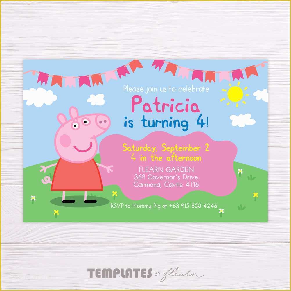 Peppa Pig Birthday Invitation Free Template Of Peppa Pig Invitation – Flearn Ph