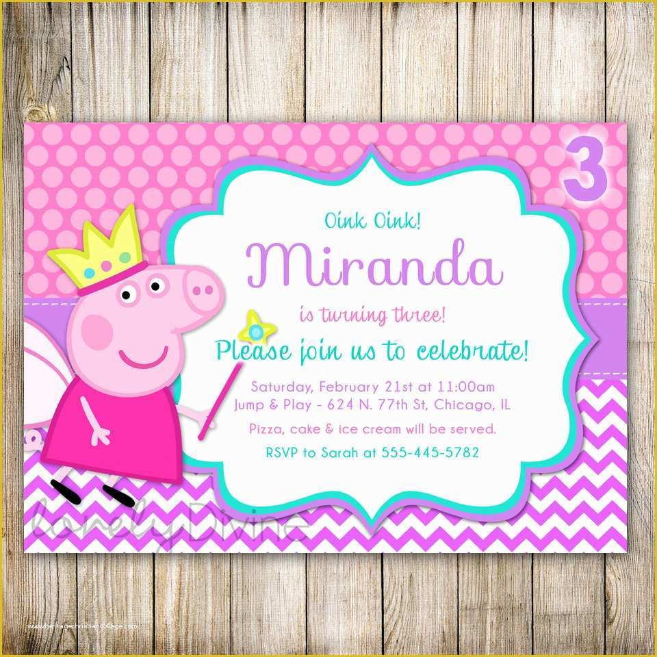 Peppa Pig Birthday Invitation Free Template Of Peppa Pig Invitation Peppa Invite Peppa Pig by Lovelydivine9