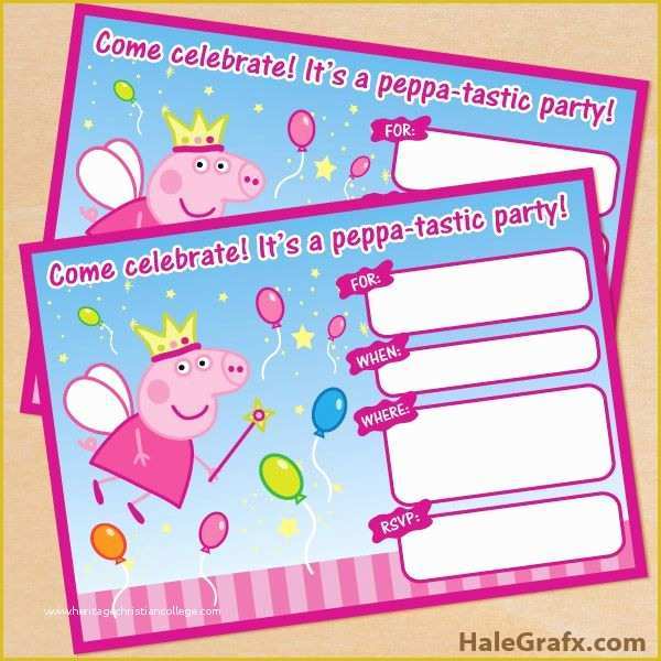 Peppa Pig Birthday Invitation Free Template Of Peppa Pig Invite Free Printable Princess Fairy Peppa Pig