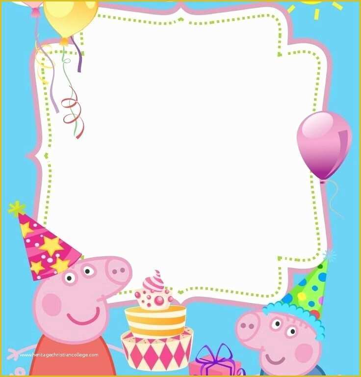 Peppa Pig Birthday Invitation Free Template Of Peppa Pig Party Invitations Cobypic