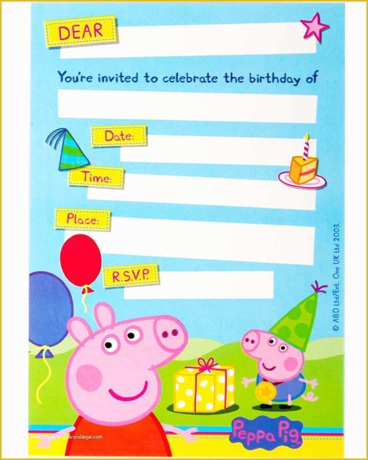 Peppa Pig Birthday Invitation Free Template Of Peppa Pig Party Invitations Peppa Pig Party Invitations