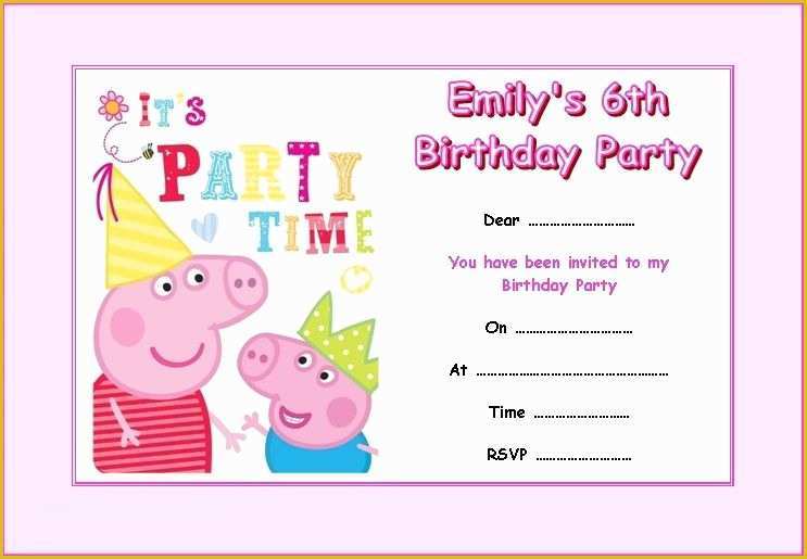 Peppa Pig Birthday Invitation Free Template Of Personalised Peppa Pig 2 Party Invitations X 10