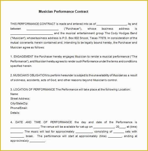 Performance Agreement Template Free Of 15 Performance Contract Templates Word Pdf Google